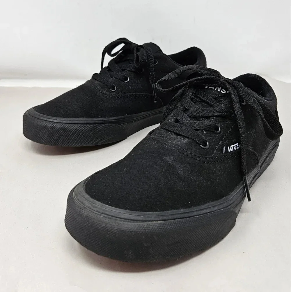 Vans Youth Sneakers Sz 5 Black Canvas Upper Skater School Walk